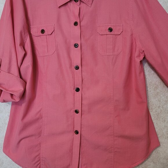 Pink Womens Button Shirt Van Heusen Size XL - Picture 5 of 15